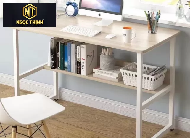 Bàn làm việc gỗ chân sắt sơn tĩnh điện Bàn làm việc gỗ chân sắt sơn tĩnh điện